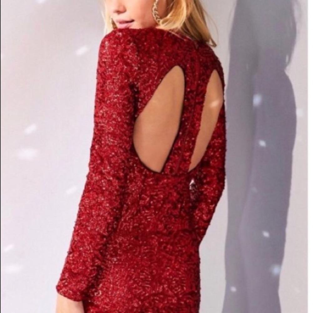 Kimchi Blue Red Firestarter sequin mini dress XS